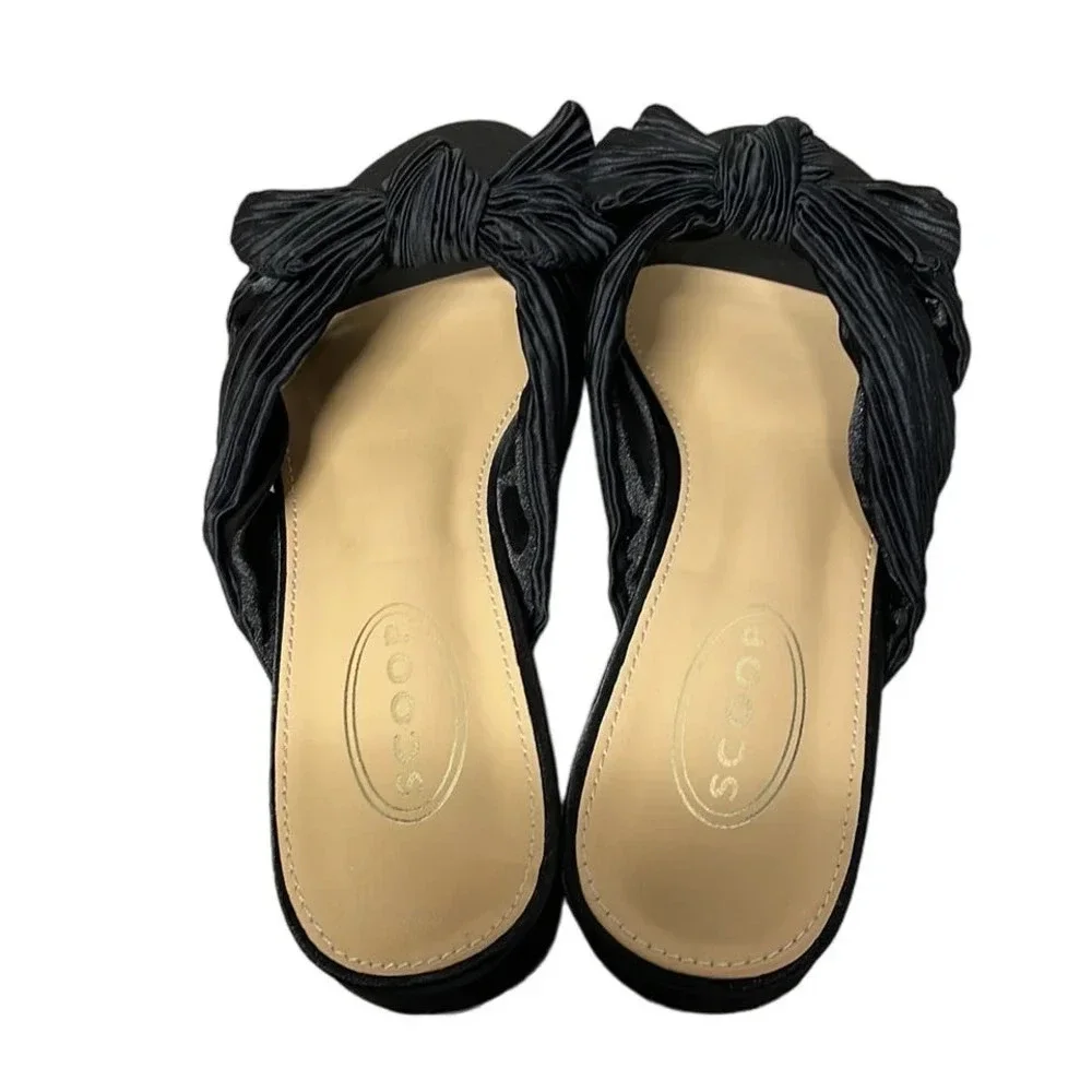 New Scoop Black Knot Slide Sandals‎ Size 7
